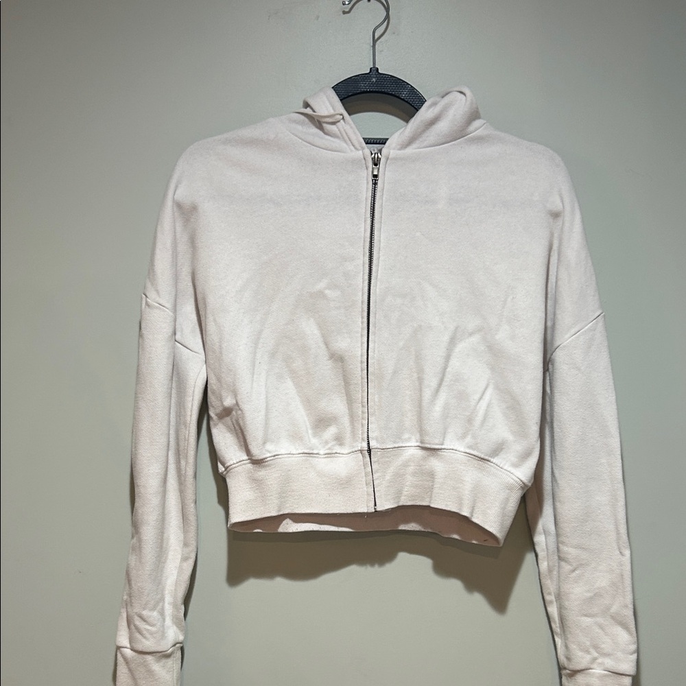 Tilly's Off-White Cropped Hoodie